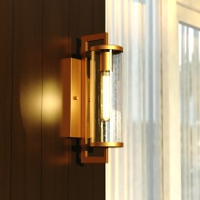 Vaxcel International T0791 - Morgan Park 16-in. H Outdoor Wall Light Warm Brass