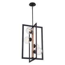 Vaxcel International P0339 - Bridgeview 16 in. 4 Light Pendant Oil Rubbed Bronze and Light Walnut