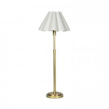 Regina Andrew 13-1681NB-WT - Regina Andrew Polly Buffet Lamp (Natural Brass with Linen Scalloped Shade)