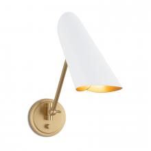 Regina Andrew 15-1249WTNB - Regina Andrew Vest Single Arm Sconce (White and Natural Brass)