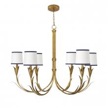 Regina Andrew 16-1416GLD-NAV - Regina Andrew River Reed Chandelier Small (Antique Gold Leaf with Navy Shade)