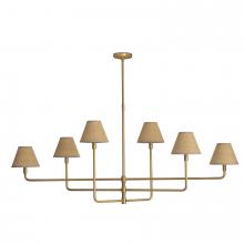 Regina Andrew 16-1454NB-RAT - Regina Andrew Polly Chandelier (Natural Brass with Rattan Shades) - 2 cartons