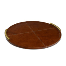 Regina Andrew 20-1692TAN - Regina Andrew Hayes Leather Tray Round Large (Cognac)