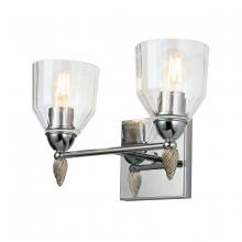 Lucas McKearn bb1000pc-2-f2s - Felice 2 Light Vanity in Polished Chrome With Silver Accents
