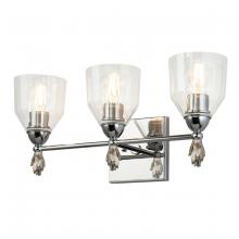 Lucas McKearn bb1000pc-3-f1s - Felice 3 Light Vanity in Polished Chrome With Silver Accents
