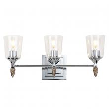 Lucas McKearn bb1022pc-3-f2s - Vetiver 3 Light Vanity in Polished Chrome with Silver Accent