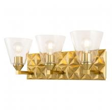 Lucas McKearn bb1302agb-3 - Alpha 3 Light Vanity With Glass in Aged Gold Brass