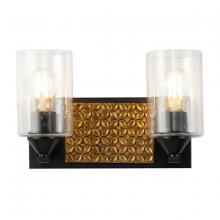 Lucas McKearn bb90587mb-2b2g - Arcadia 2 Light Vanity in Matte Black and Gold