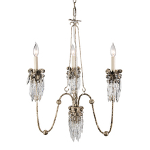 Lucas McKearn ch1060-3 - Venetian 3 Light Mini Chandelier in Distressed White Bronze and Crystal