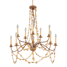 Lucas McKearn ch1158-10 - Mosaic 10 Light Antique Inspired Two-Tier Gold Chandelier