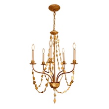 Lucas McKearn ch1158-5 - Mosaic 5 Light Mini Chandelier in Antique Gold