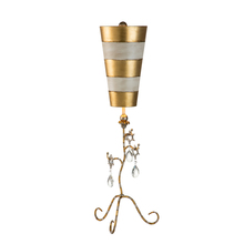 Lucas McKearn ta1038 - Tivoli Distressed Gold Buffet Table Lamp Inverted Striped Shade