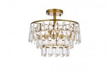 Elegant 1103F14BR - Mila 14 inch flush mount in brass