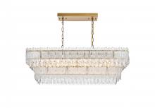 Elegant 1780G37SG - Emilia Hang L37"W14"H12.5" E12 L6 Satin Gold