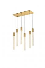 Elegant 2066D32SG - Weston 6 lights pendant in satin gold