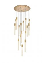 Elegant 2067G36SG - Weston 16 lights pendant in satin gold