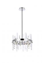 Elegant 2200D16C - Serena 16 inch crystal round pendant in chrome