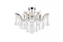 Elegant 2800F18C/RC - Maria Theresa 4 light Chrome Flush Mount Clear Royal Cut Crystal