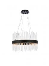 Elegant 3000D20BK - Dallas 20 inch round crystal pendant in black
