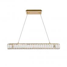 Elegant 3502D31G - Monroe 31 inch LED linear pendant in gold