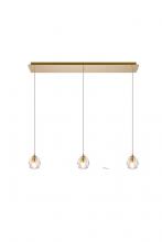 Elegant 3505D28G - Eren 3 lights Gold pendant