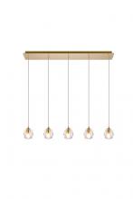 Elegant 3505D32G - Eren 5 lights Gold pendant