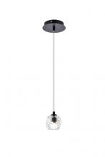 Elegant 3505D6BK - Eren 1 light Black pendant