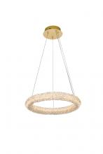Elegant 3800D18SG - Bowen 18 inch Adjustable LED Chandelier in Satin Gold