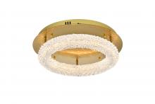 Elegant 3800F18SG - Bowen 18 inch Adjustable LED Flush Mount in Satin Gold