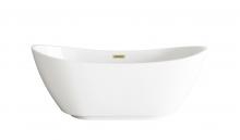 Elegant BT10362GW-BGD - Bathtub 62.2x28.3x25.2 GW with BGD drain kit