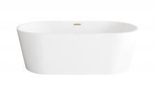 Elegant BT30167GW-BGD - Bathtub 66.9 x 30.7 x 23 GW with BGD drain kit