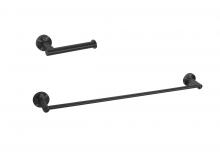 Elegant HWB-11S2MBK - Bathroom hardware set 24"x2.8"+6.2"x3.5" matte black