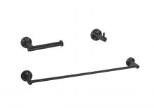 Elegant HWB-11S3HMBK - Bathroom hardware set 24"x2.8"+6.2"x3.5"+2.6"x1.6" matte black