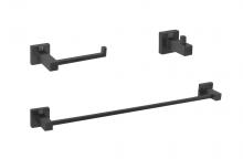 Elegant HWB-12S3HMBK - Bathroom hardware set 24"x2.7+6.6"x3.1"+2.7"x2.2" matte black