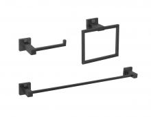 Elegant HWB-12S3RMBK - Bathroom hardware set 24"x2.7+6.6"x3.1"+7.8"x5.9 matte black