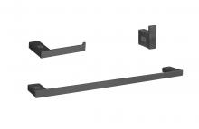 Elegant HWB-13S3HMBK - Bathroom hardware set 24"x2.9"+7"x2.9"+2.2"x1.5" matte black