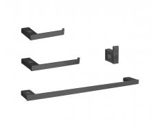 Elegant HWB-13S4MBK - Bathroom hardware set 24"x2.9"+7"x2.9"+2.2"x1.5"+9.6"x2.9" matte bla
