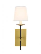 Elegant LD6102W4BRBK - Eclipse 1 light Brass and Black and White shade wall sconce