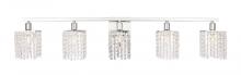 Elegant LD7015C - Phineas 5 light Chrome and Clear Crystals wall sconce