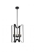 Elegant LD7072D14BK - Hoffman 4 lights pendant in black