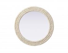 Elegant MR4B30LN - Jute Rope Mirror D30'' Linen White