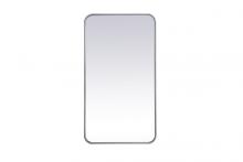 Elegant MR802036S - Soft corner metal rectangular mirror 20x36 inch in Silver