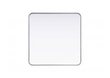 Elegant MR8A3030SIL - R Corner Square Mirror 30"x30"x2" silver