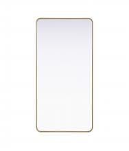 Elegant MR8A3060BRA - R Corner Mirror 30"x60"x2" Brass