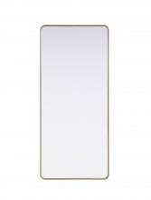 Elegant MR8A3272BRA - R Corner Mirror 32"x72"x2" Brass