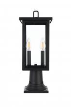 Elegant OD324P19BK - Outdoor Pole Light L7" W7" H19" L2 Black