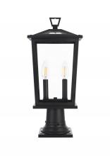Elegant OD333P20BK - Outdoor Pole Light L8.5" 6" H19.5" L2 Black