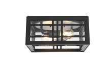 Elegant OD613F5BK - Harley 11 inch Outdoor Flush Mount in Black