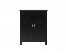 Elegant SC012430BK - Bath Storage Cabinet 2dr1dw 24Wx16Dx30H black