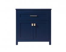 Elegant SC013030BL - Bath Storage Cabinet 2dr1dw 30Wx16Dx30H blue